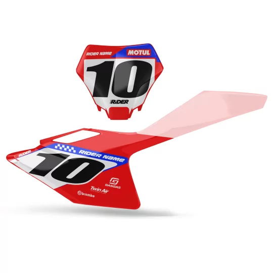 GRAPHICS moto GRAPHICS NUMBER PLATE BACKGROUNDS PERSO GASGAS Alkav Red Blue