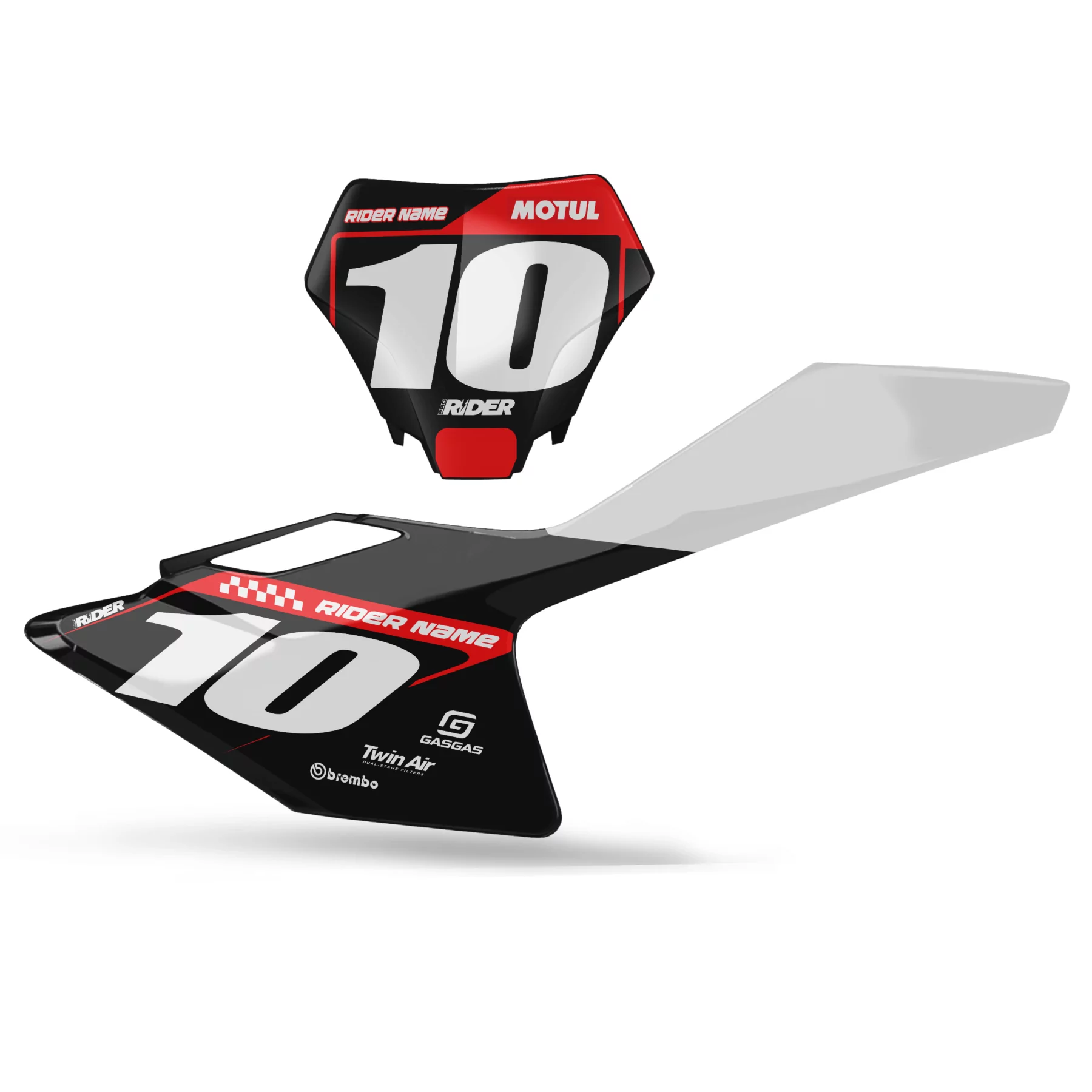 GRAFICHE moto GRAFICHE FONDI TARGHE PERSO GASGAS Alkav Black Red