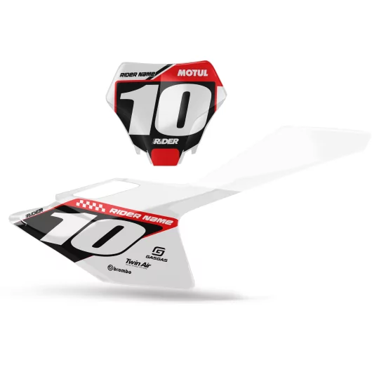 GRAFICHE moto GRAFICHE FONDI TARGHE PERSO GASGAS Alkav White Red