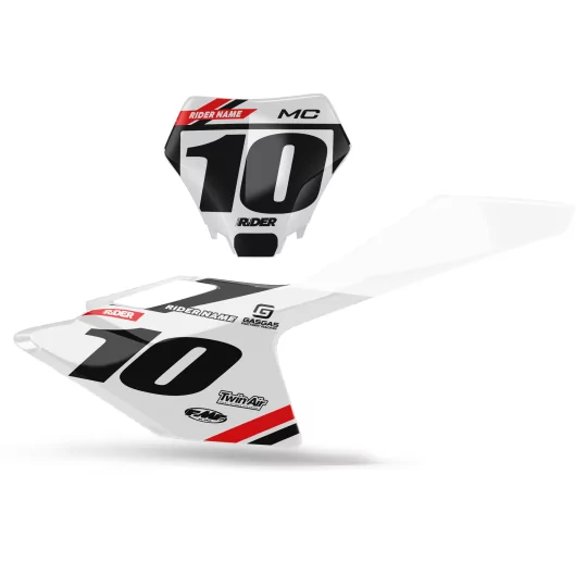 GRAFICHE moto GRAFICHE FONDI TARGHE PERSO GASGAS Vantek White Black