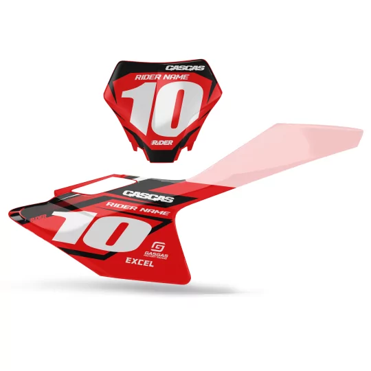 GRAFICHE moto GRAFICHE FONDI TARGHE PERSO GASGAS Volnax Red Black