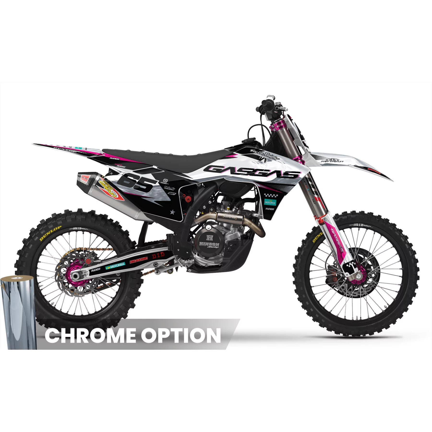 Kit adesivos moto KIT ADESIVOS MOTOCROSS GASGAS WHITE PULSE