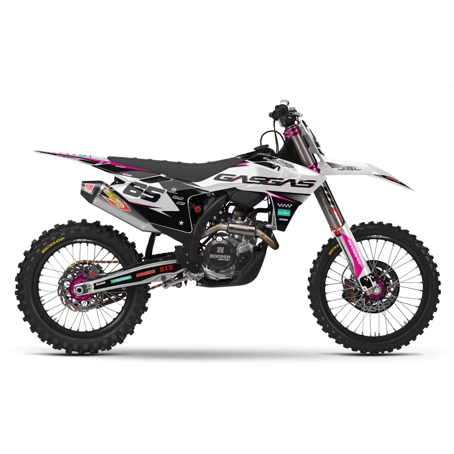 Kit adesivos moto KIT ADESIVOS MOTOCROSS GASGAS WHITE PULSE