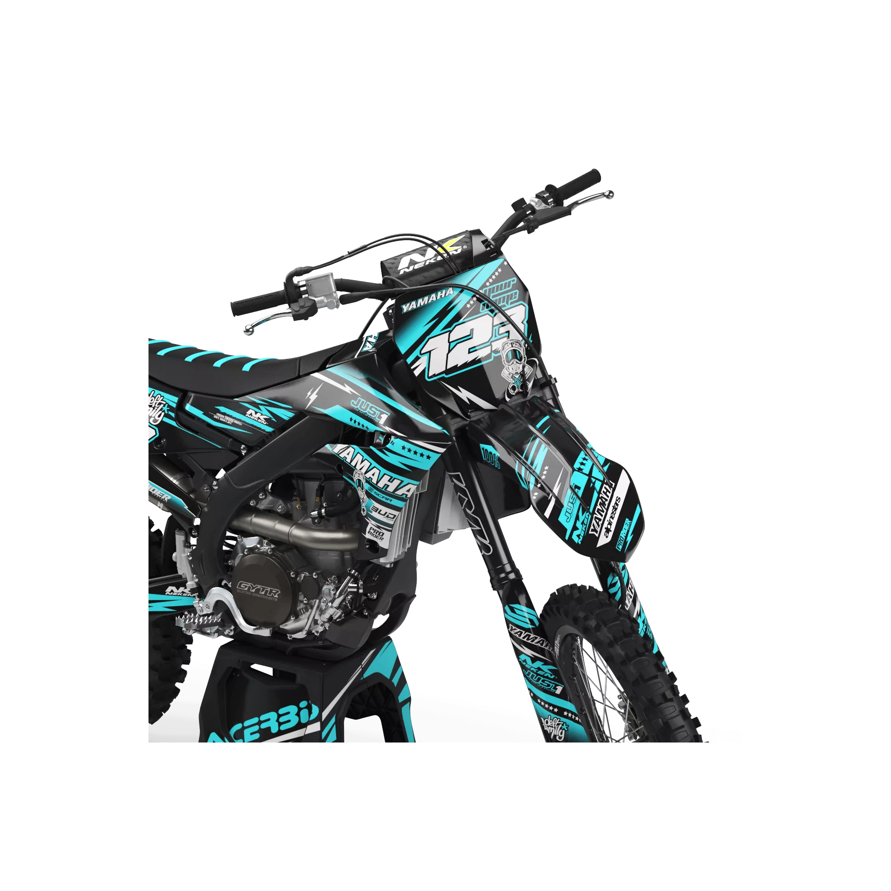 STICKERSET motorstickers Stickerset Motocross YAMAHA YZ YZF... JUST1 TEAL