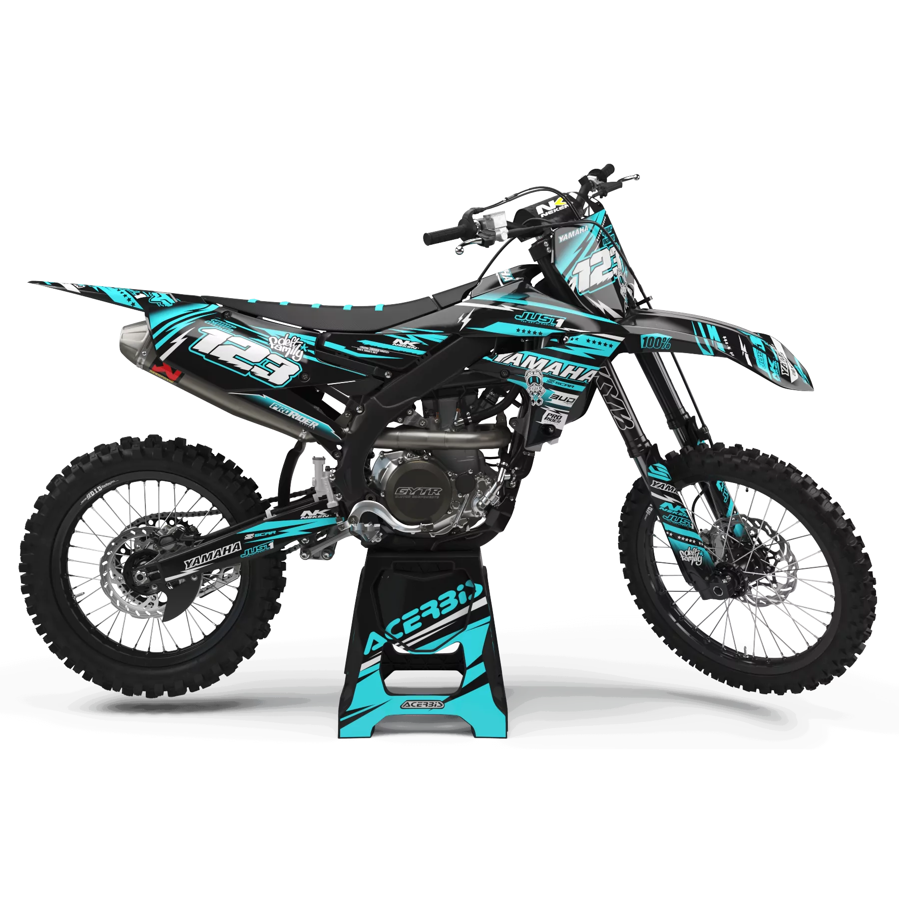 GRAPHICS moto Graphics Motocross YAMAHA YZ YZF... JUST1 TEAL