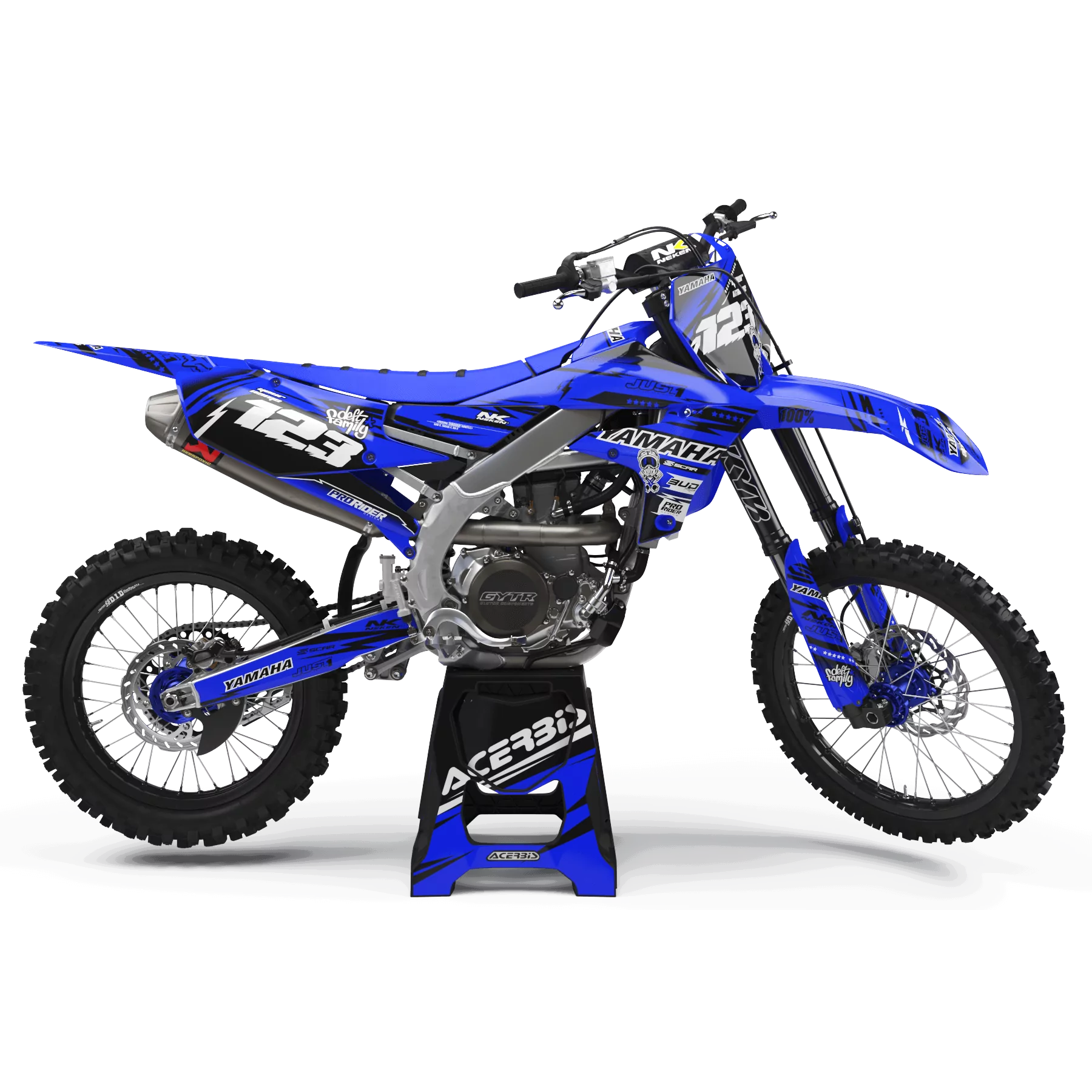 STICKERSET motorstickers Stickerset Motocross YAMAHA YZ YZF... JUST1 blue