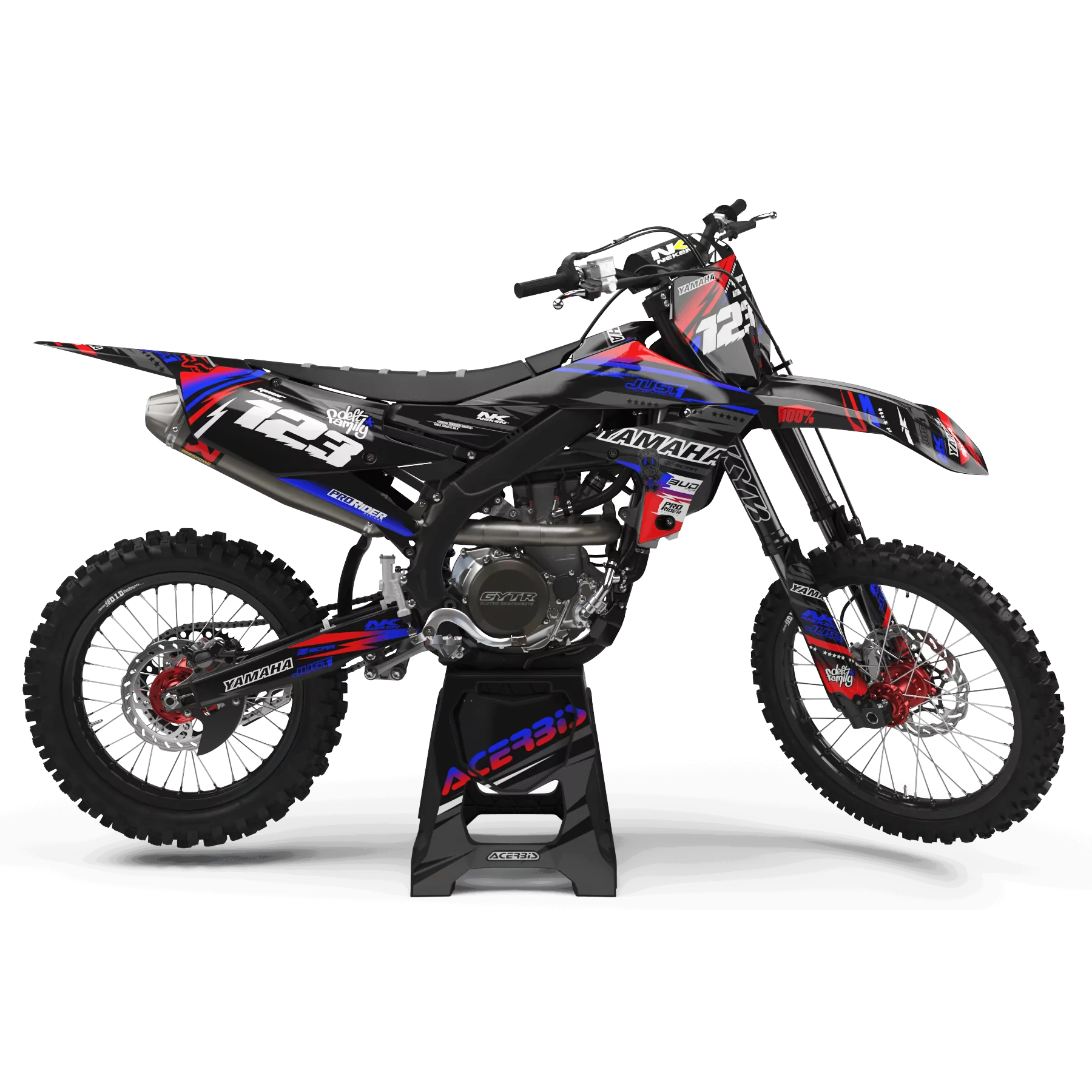 Kit déco moto KIT DECO Motocross YAMAHA YZ YZF... JUST1 black