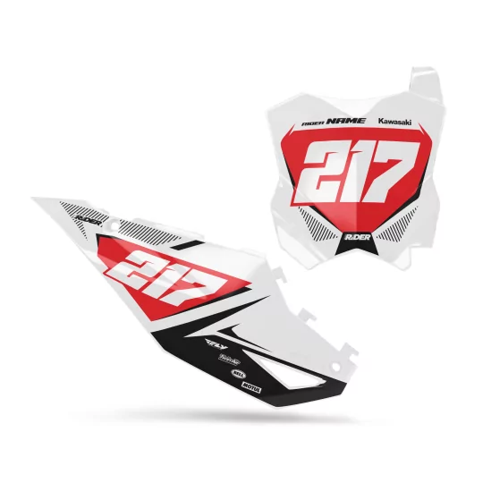Grafiche moto GRAFICHE FONDI TARGA PERSONALIZZATI KAWASAKI Pulse Series Red