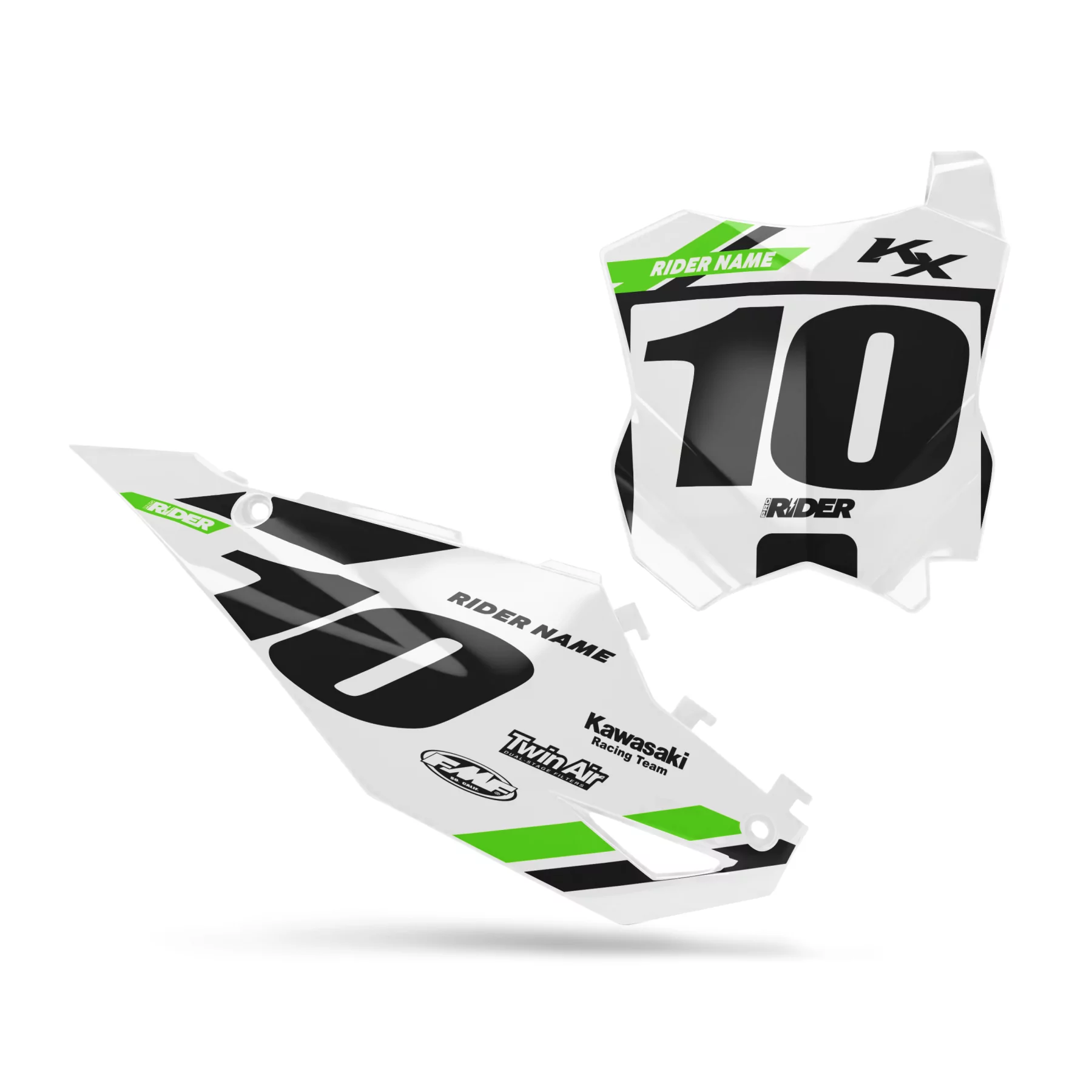 Motorstickerset STICKERSET NUMMERBORDACHTERGRONDEN PERSO KAWASAKI Space