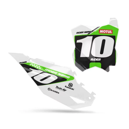 Kit adesivos moto KIT ADESIVOS FUNDOS DE PLACAS PERSO KAWASAKI Bands Black White