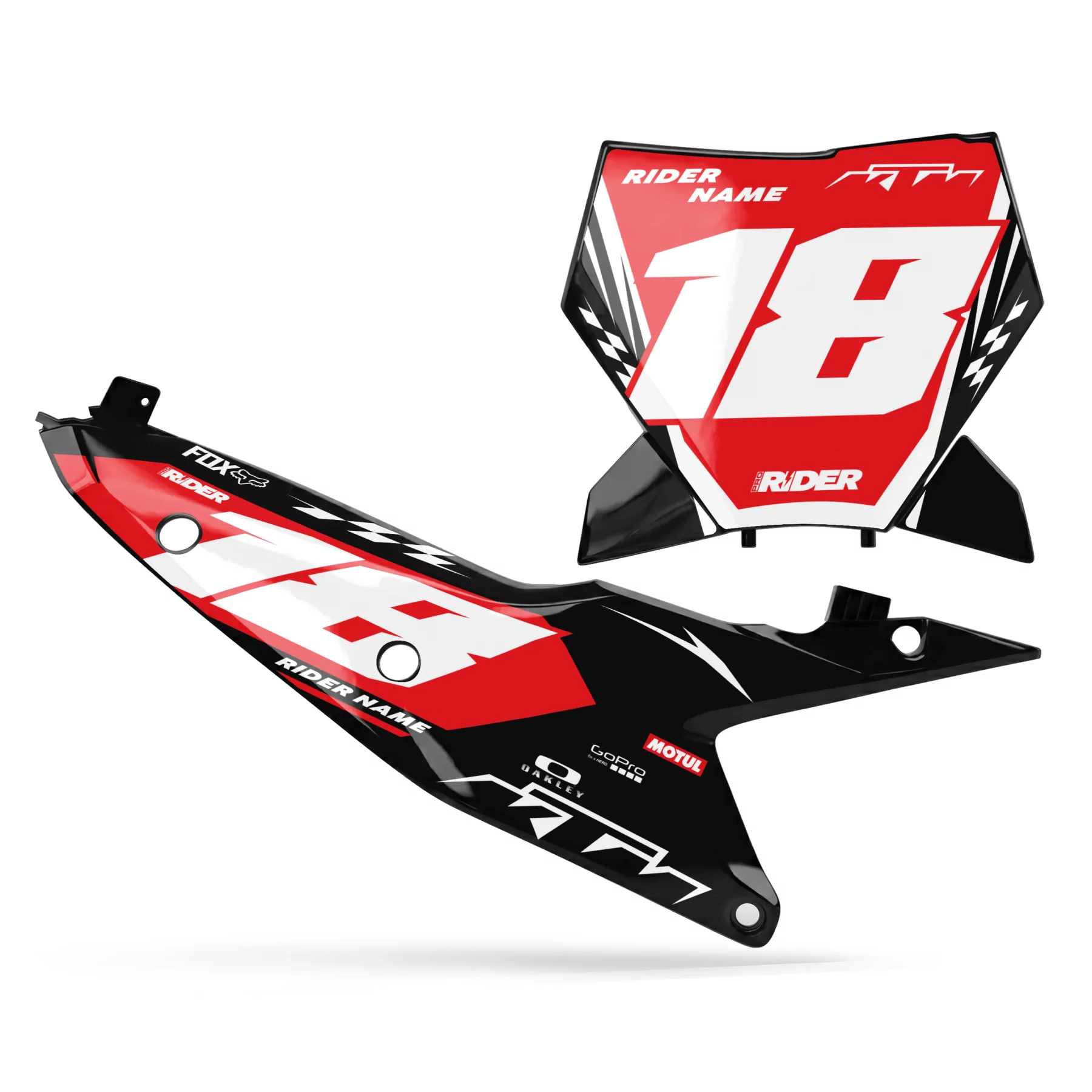 Stickerset moto STICKERSET NUMMERBORD ACHTERGRONDEN PERSO KTM AGAFAY