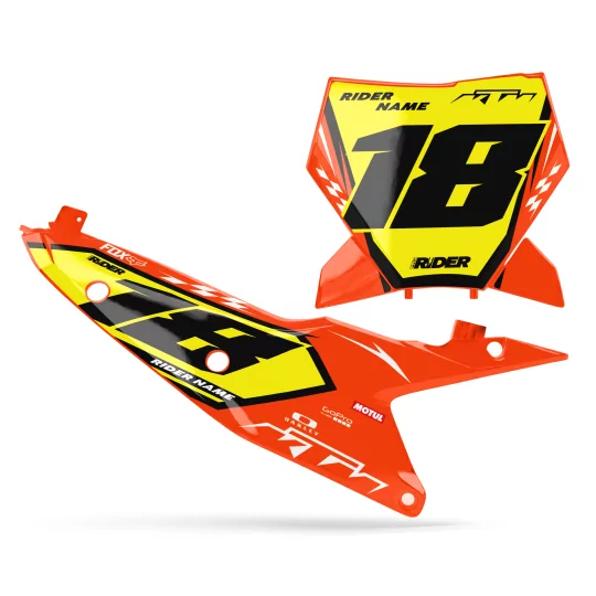 Stickerset moto STICKERSET NUMMERBORD ACHTERGRONDEN PERSO KTM TRACK