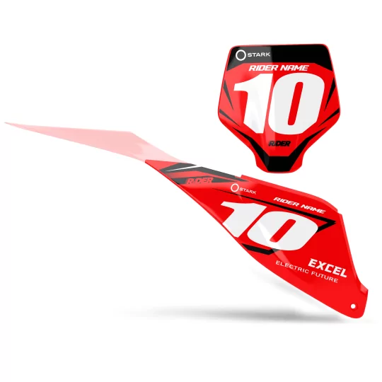 Kit adhesivos moto KIT ADHESIVOS FONDOS DE PLACAS PERSO STARK FUTURE Target Red Black