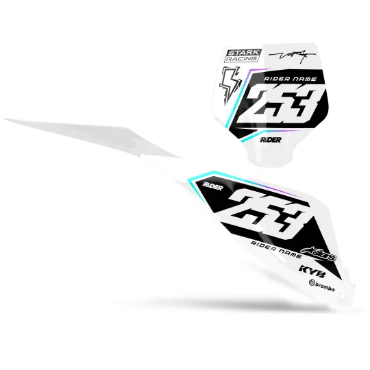 graphics moto GRAPHICS NUMBER PLATE BACKGROUNDS PERSO STARK FUTURE Fuego White
