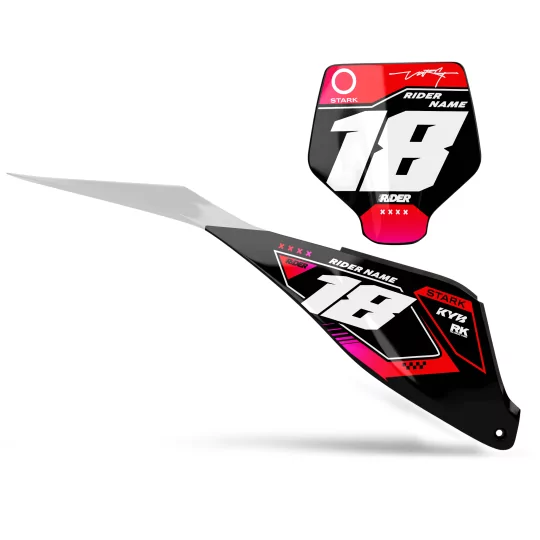 GRAPHICS moto GRAPHICS NUMBER PLATE BACKGROUNDS CUSTOM STARK FUTURE Barett Red Black