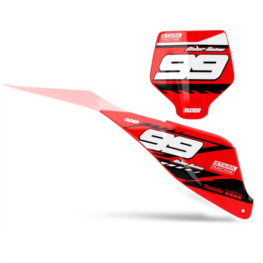 Grafiche moto grafiche SFONDI TARGHE PERSONALIZZATE STARK FUTURE Traxer Red Black