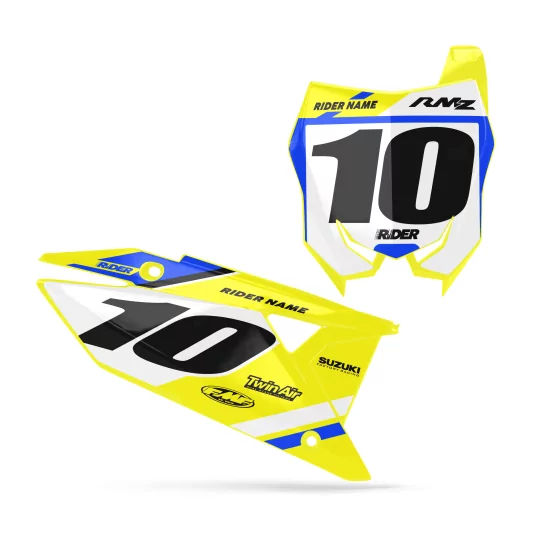 DEKOR Motorrad DEKOR FONDS DE PLAQUES PERSO SUZUKI Mount Yellow Blue