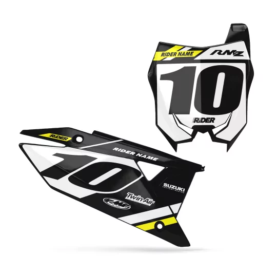 Grafiche moto GRAFICHE FONDI TARGHE PERSO SUZUKI Mount Black White