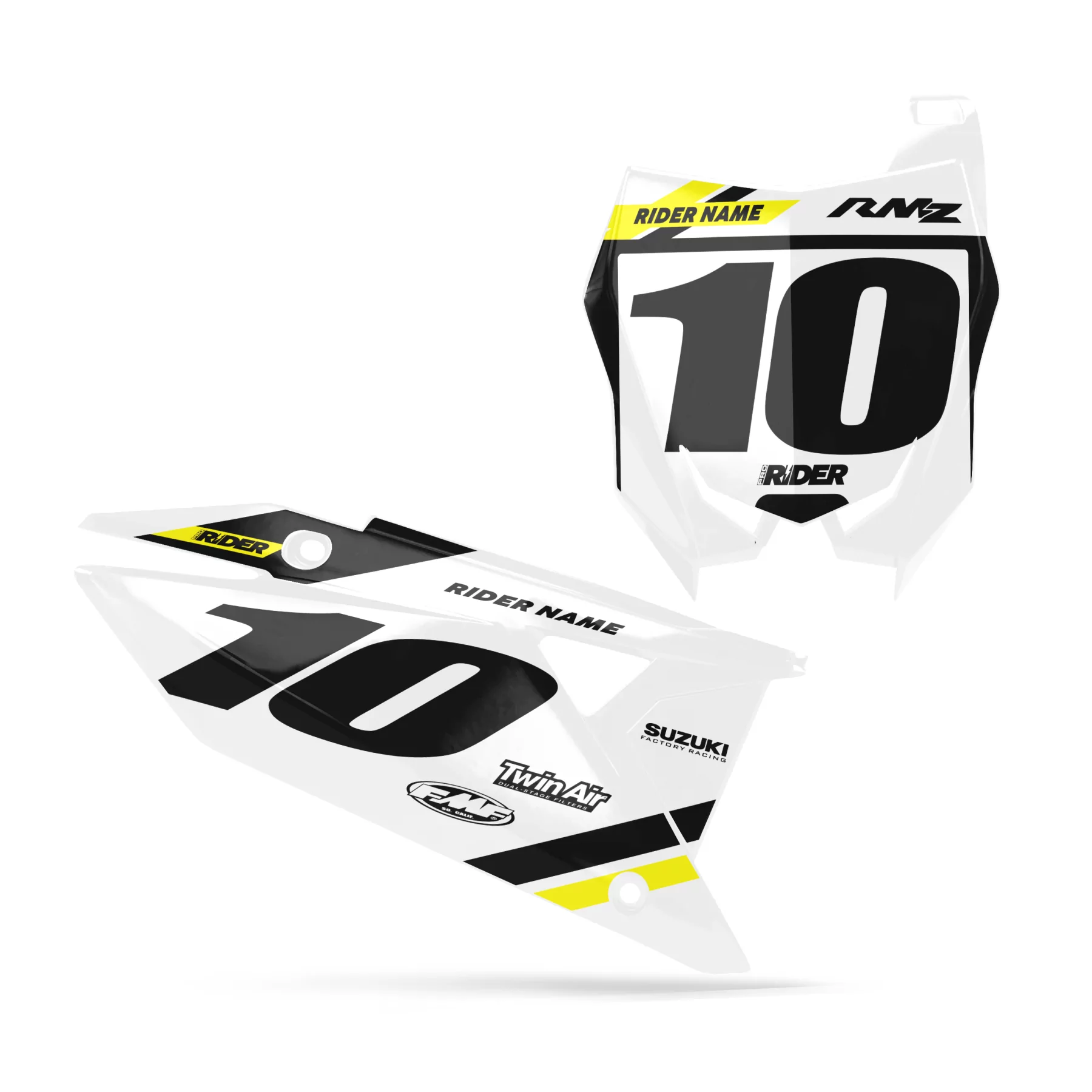 DEKOR Motorrad DEKOR FONDS DE PLAQUES PERSO SUZUKI Mount White Black
