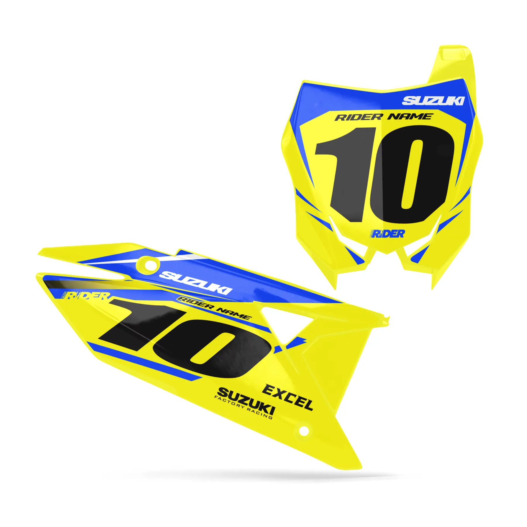 Grafiche moto GRAFICHE FONDI TARGHE PERSO SUZUKI Mount Blue Yellow