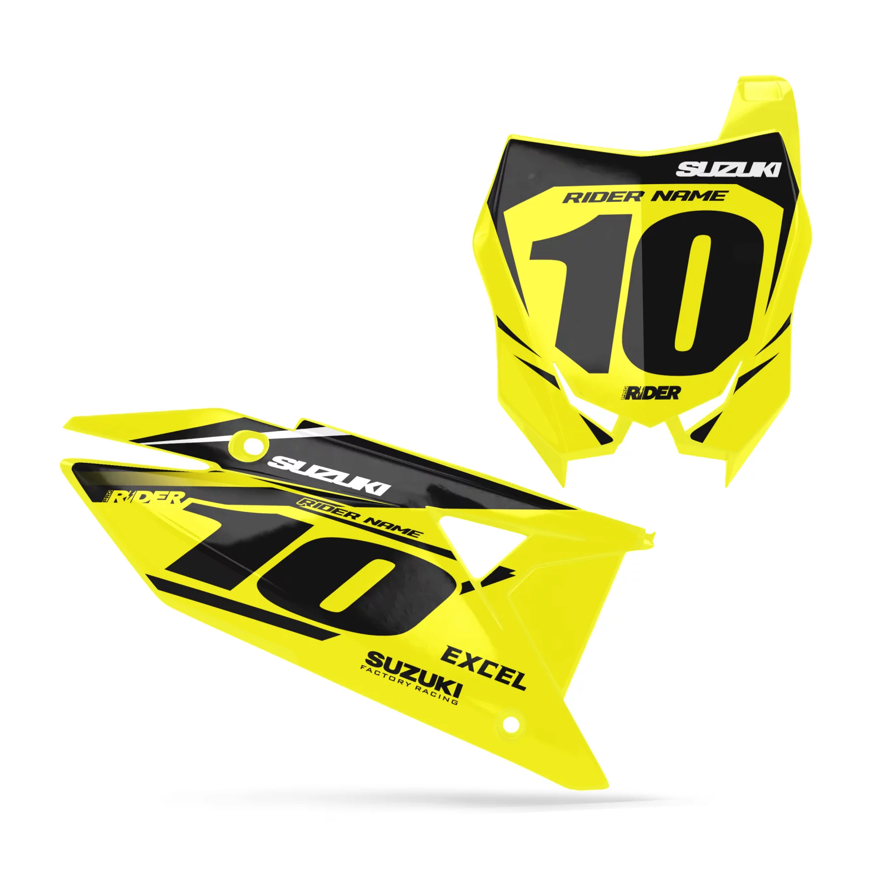 Grafiche moto GRAFICHE FONDI TARGHE PERSO SUZUKI Mount Black Yellow