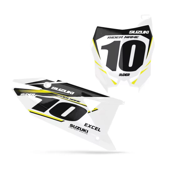 DEKOR Motorrad KIT DECO FONDS DE PLAQUES PERSO SUZUKI Mount White
