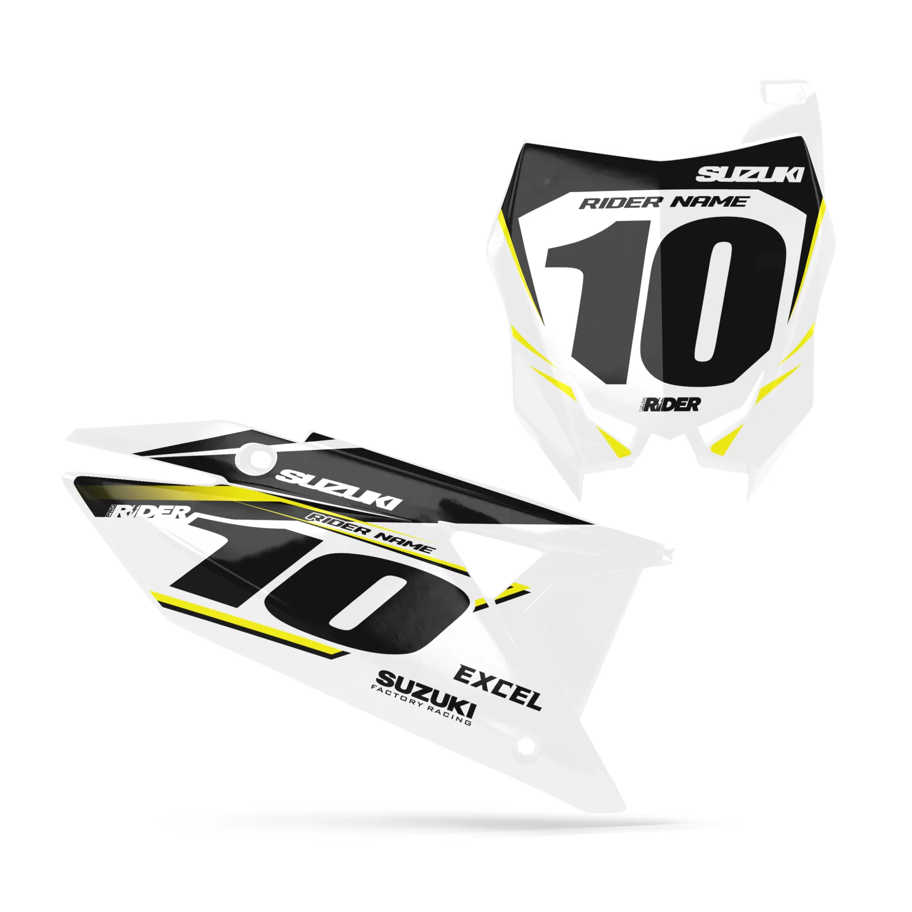 Kit adesivos moto KIT ADESIVOS FUNDOS DE PLACAS PERSO SUZUKI Mount White