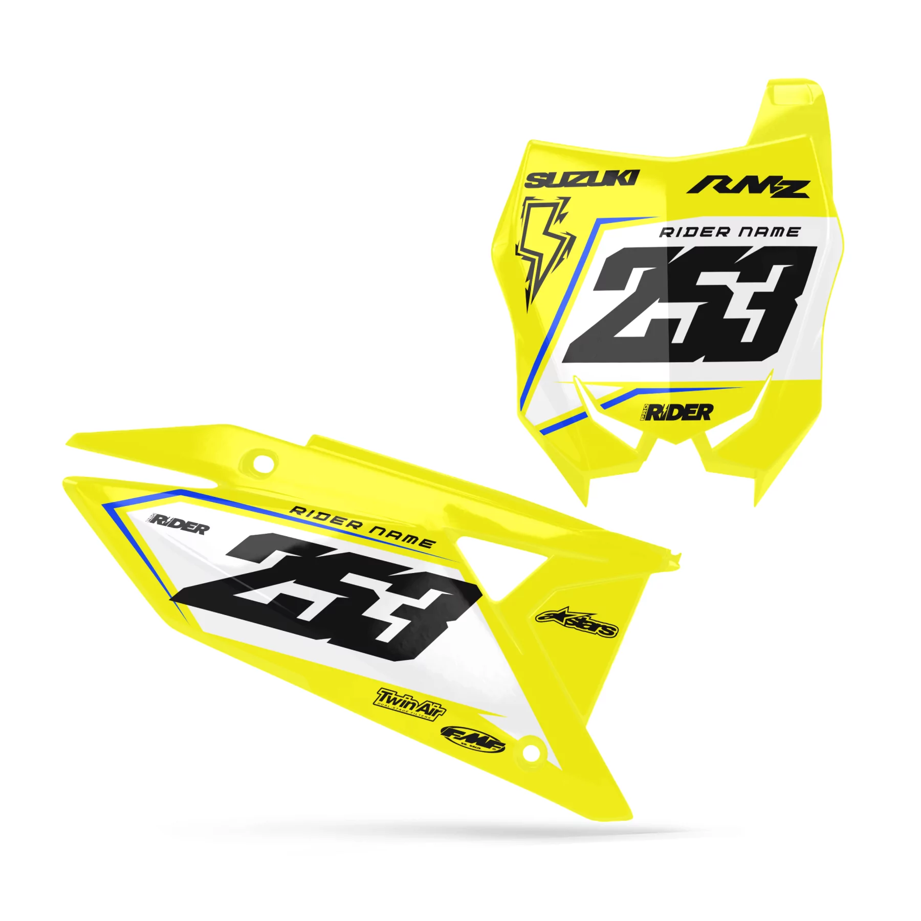 Grafiche moto GRAFICHE FONDI TARGHE PERSO SUZUKI Blaze Yellow