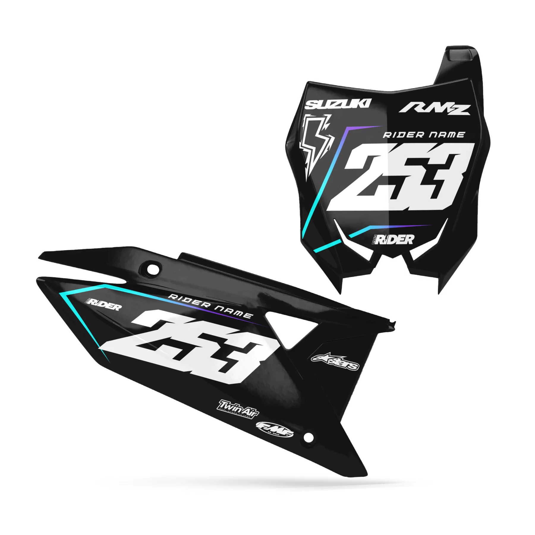 Grafiche moto GRAFICHE FONDI TARGHE PERSO SUZUKI Blaze Black
