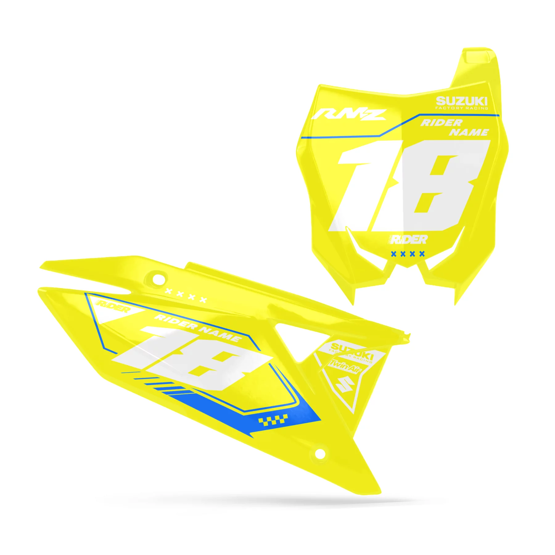 Kit adesivos moto KIT ADESIVOS FUNDOS DE PLACAS PERSO SUZUKI Glow Flex Yellow