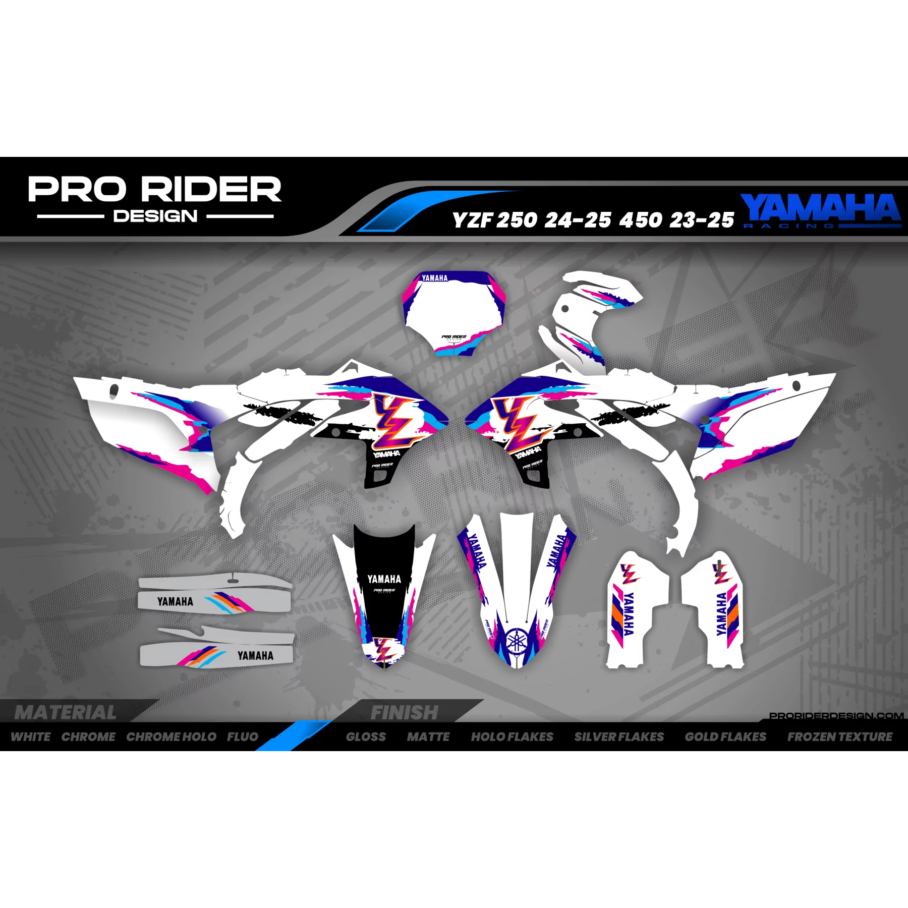 Motorcycle graphics kit GRAPHICS Motocross YAMAHA 93th blue clicli