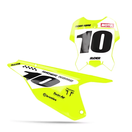 Grafiche moto GRAFICHE FONDI TARGA TRIUMPH Pract Yellow