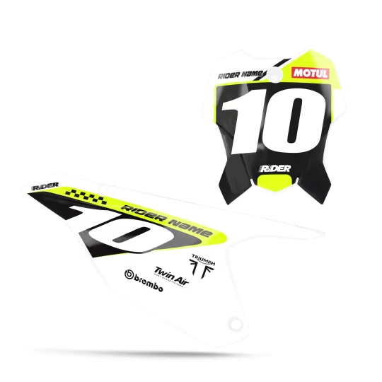 Grafiche moto GRAFICHE FONDI TARGA TRIUMPH Pract Black White