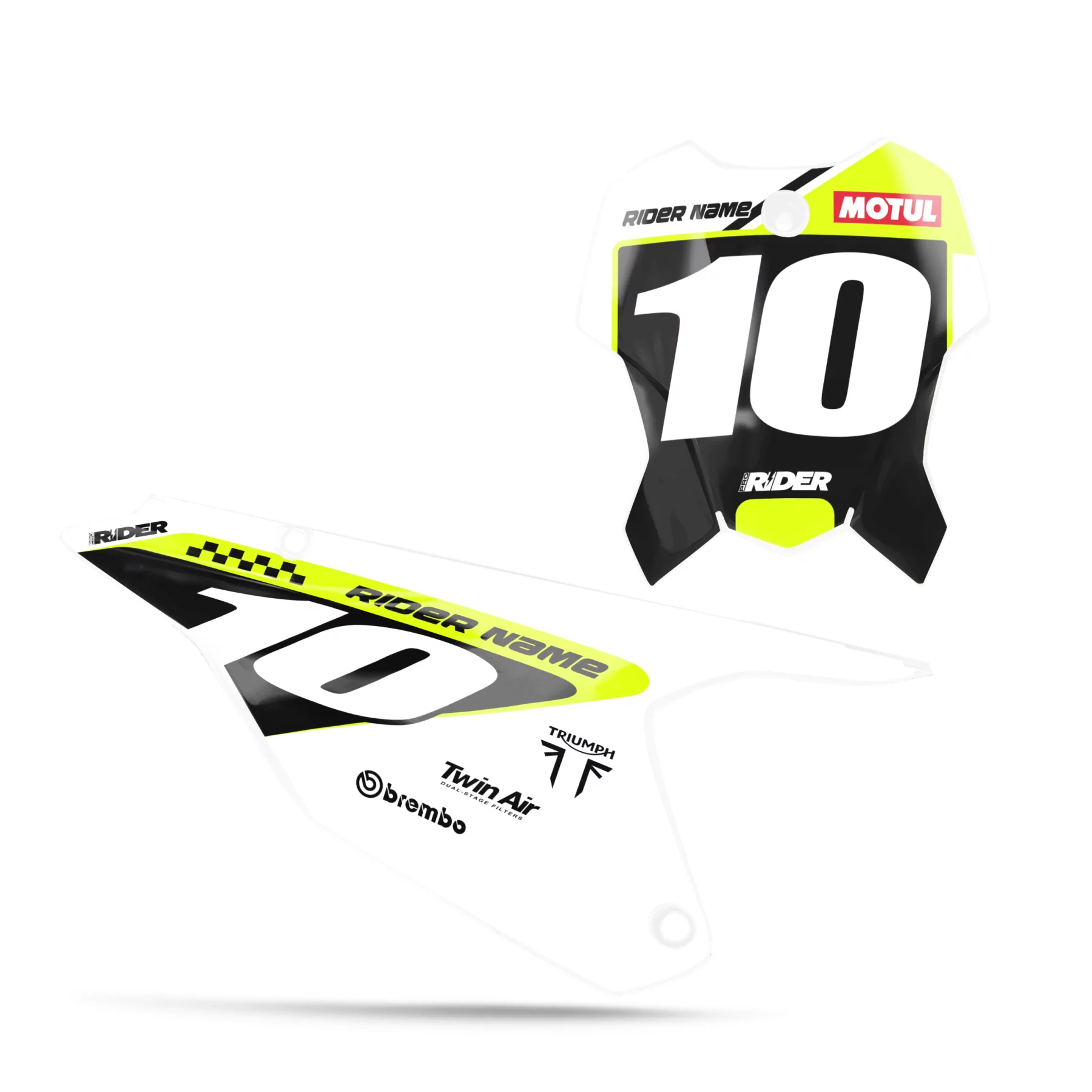 Kit déco moto KIT DECO FONDS DE PLAQUES TRIUMPH Pract Black White