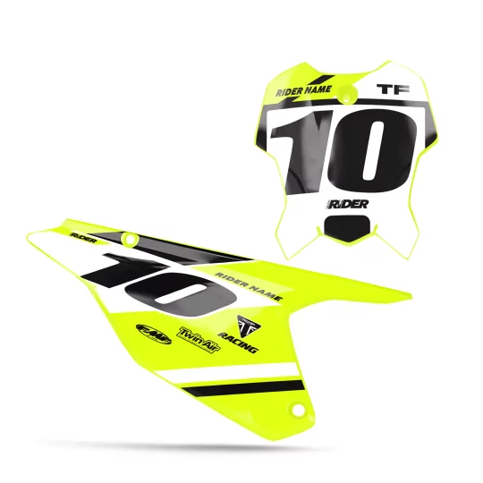 Kit adhesivos moto KIT ADHESIVOS FONDS DE PLAQUES TRIUMPH Varx Yellow Black