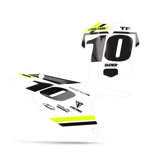 Stickerset moto STICKERSET NUMMERPLAATACHTERGRONDEN TRIUMPH Varx White Black