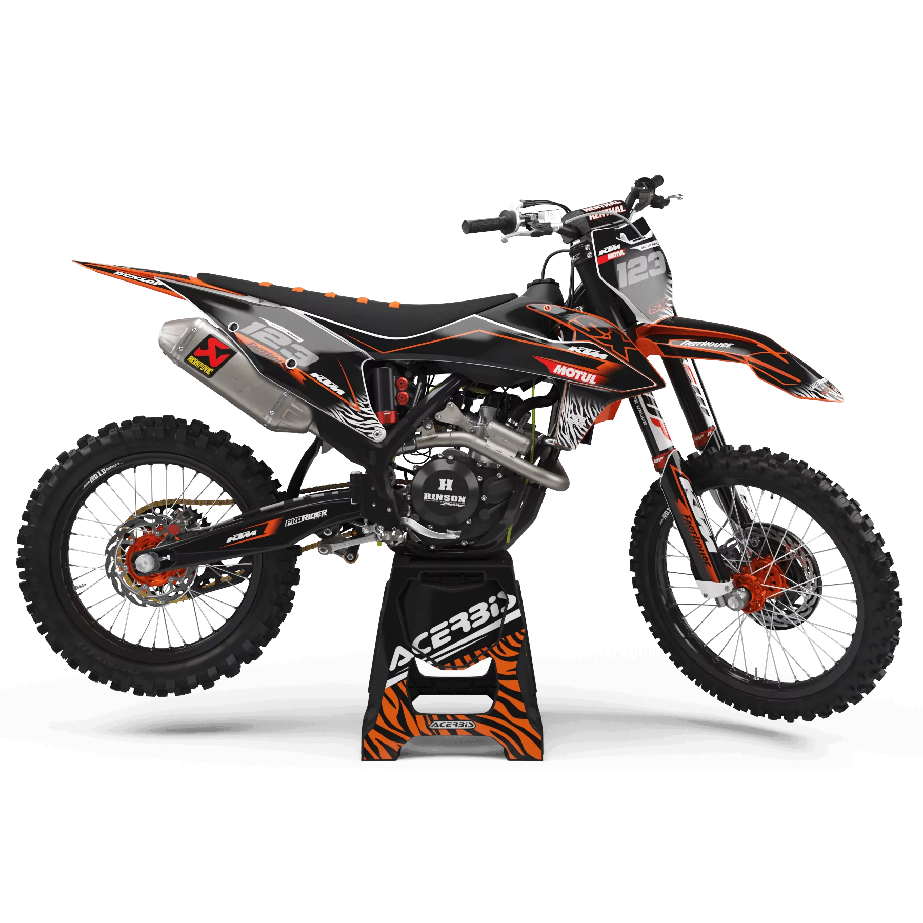 Kit adesivos moto KIT ADESIVOS Motocross PERSO KTM MOTUL BLACK/ORANGE