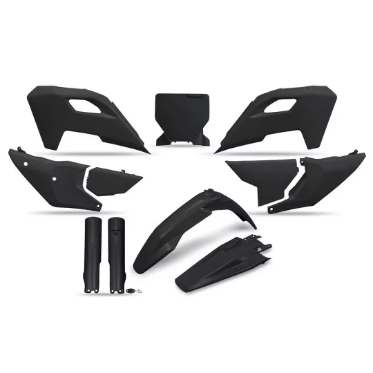 Kit adhesivos moto KIT PLÁSTICO completo Negro Husqvarna TC 125 150 250 - FC 250 350 450 - TX - FX - HERITAGE - (2023-2024)