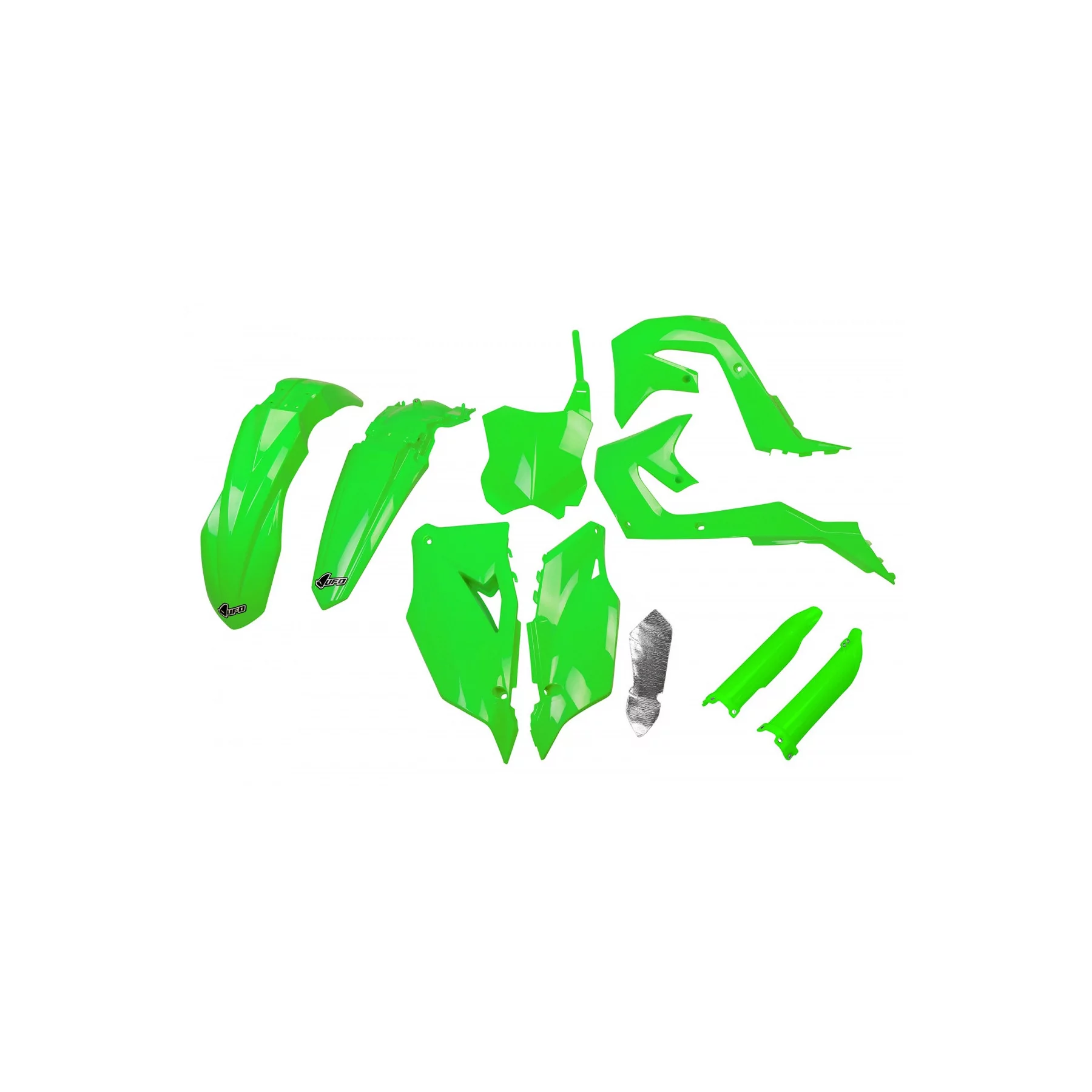 Kit adesivos moto KIT PLÁSTICO completo Verde fluorescente para Kawasaki KX 250 X - KX 450 XC - KX 450 X - KX 450 - KX 250 (2019