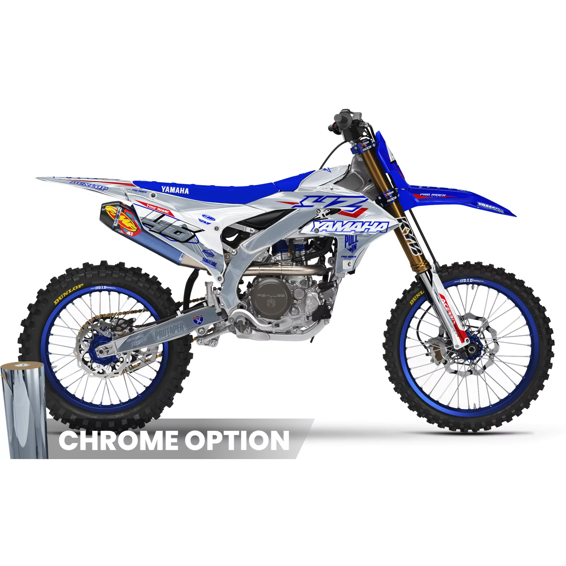 Kit adesivos moto KIT ADESIVOS Motocross YAMAHA WHITE FLAG