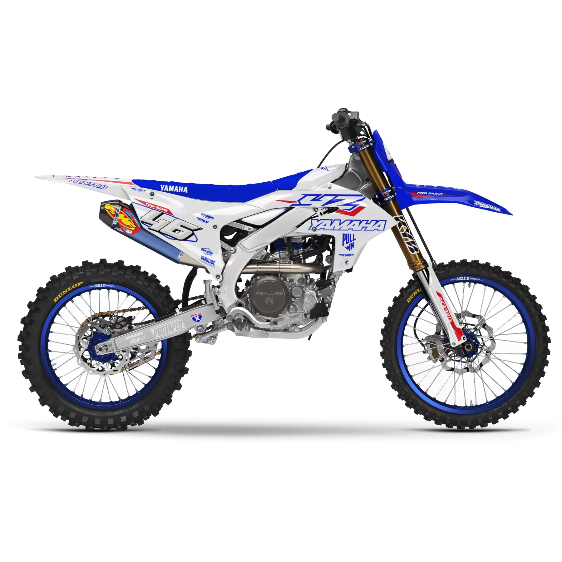 Stickerset moto STICKERSET Motocross YAMAHA WHITE FLAG