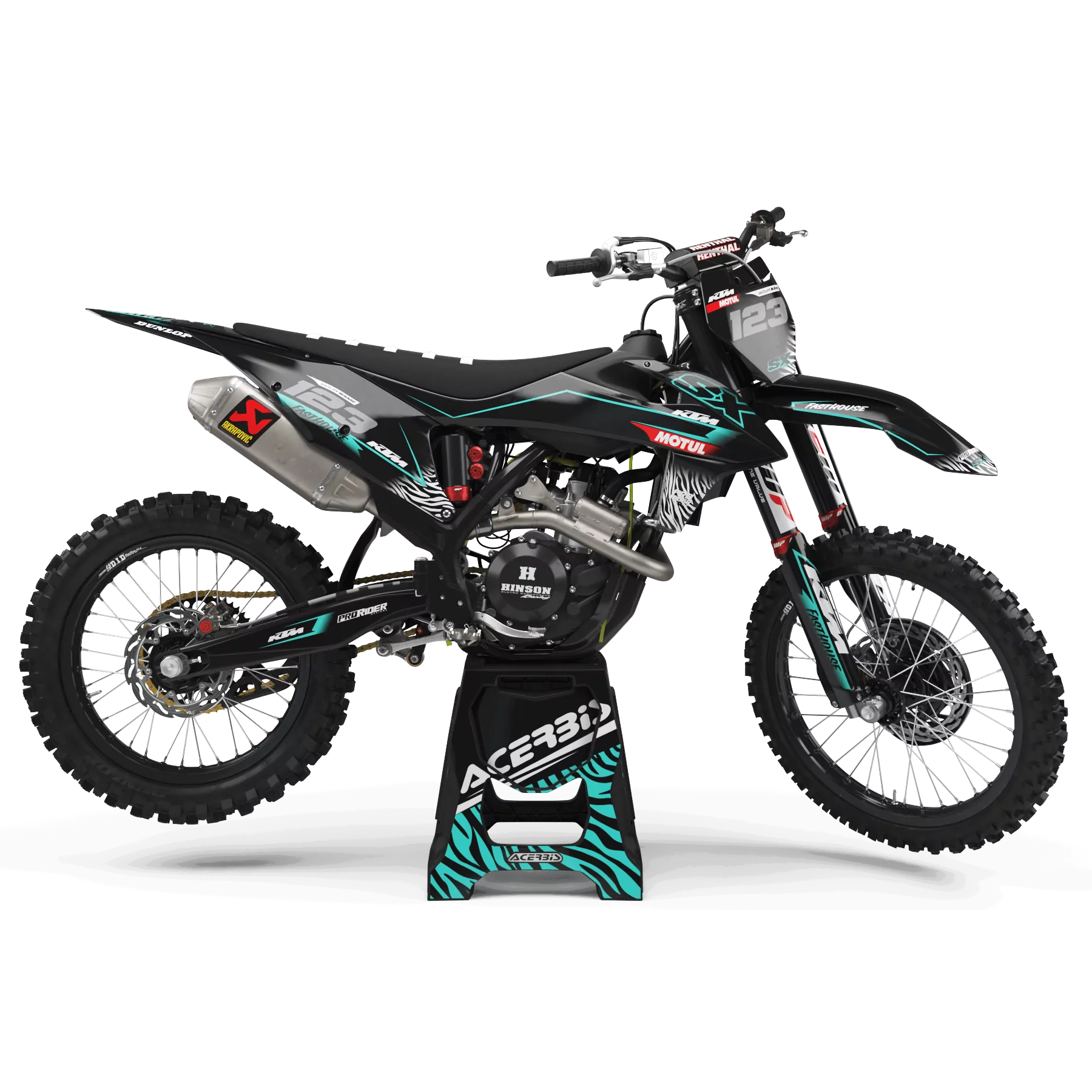 Motorrad DEKOR Dekor Motocross PERSO KTM MOTUL BLACK/TEAL