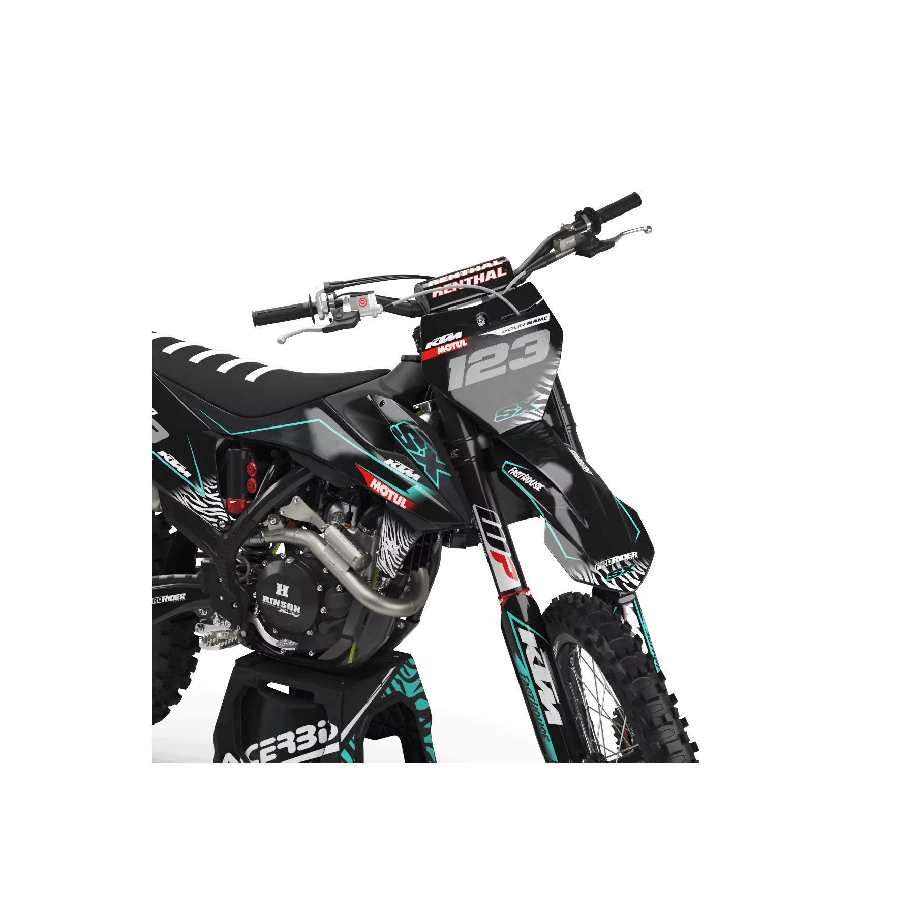 Motorrad DEKOR Dekor Motocross PERSO KTM MOTUL BLACK/TEAL