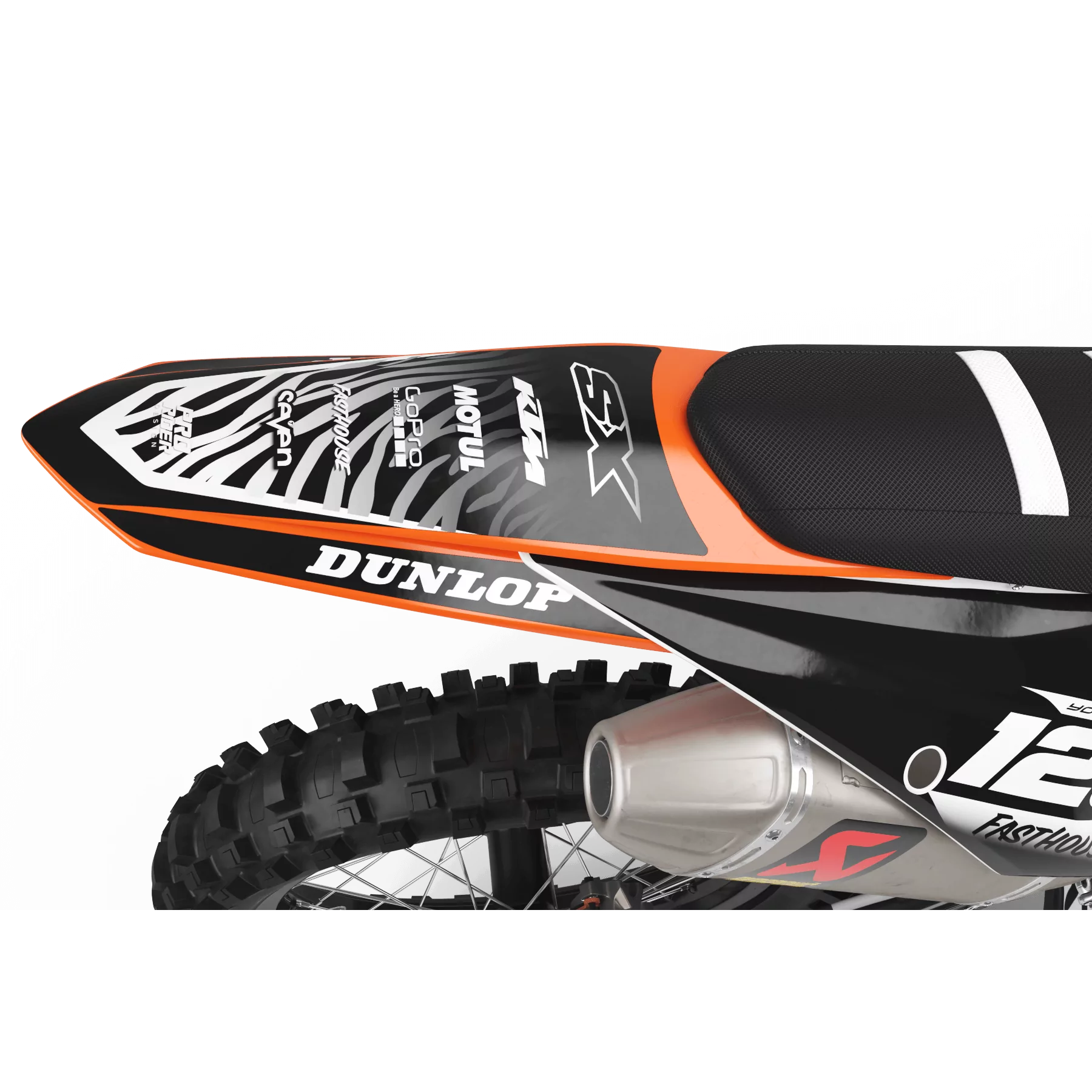 Kit adesivos moto KIT ADESIVOS Motocross PERSO KTM MOTUL BLACK/WHITE