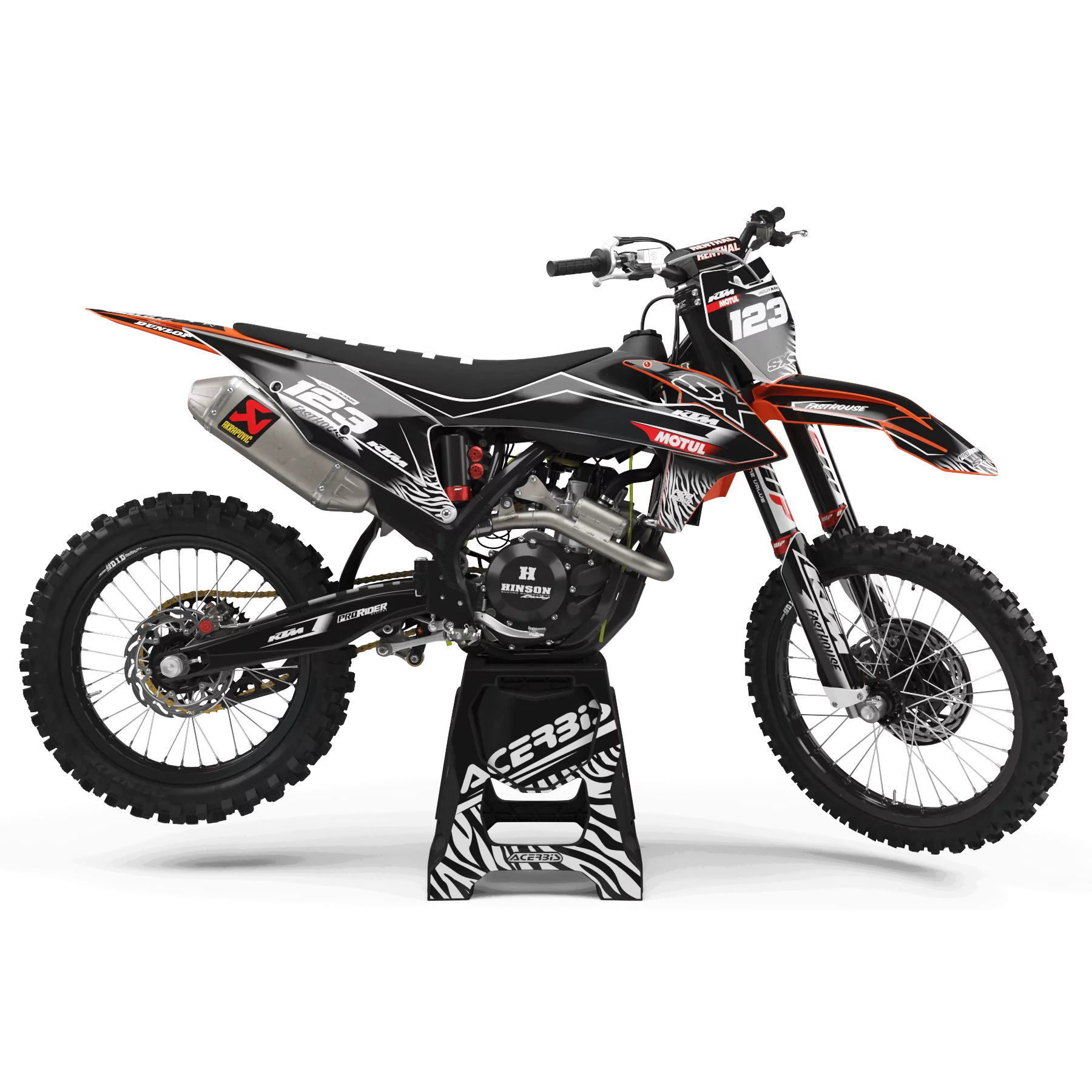 Motorcycle graphics kit Graphics Motocross PERSO KTM MOTUL BLACK/WHITE