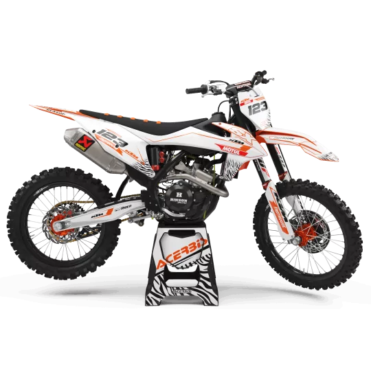 GRAPHICS kit moto Graphics Motocross PERSO KTM MOTUL WHITE/ORANGE