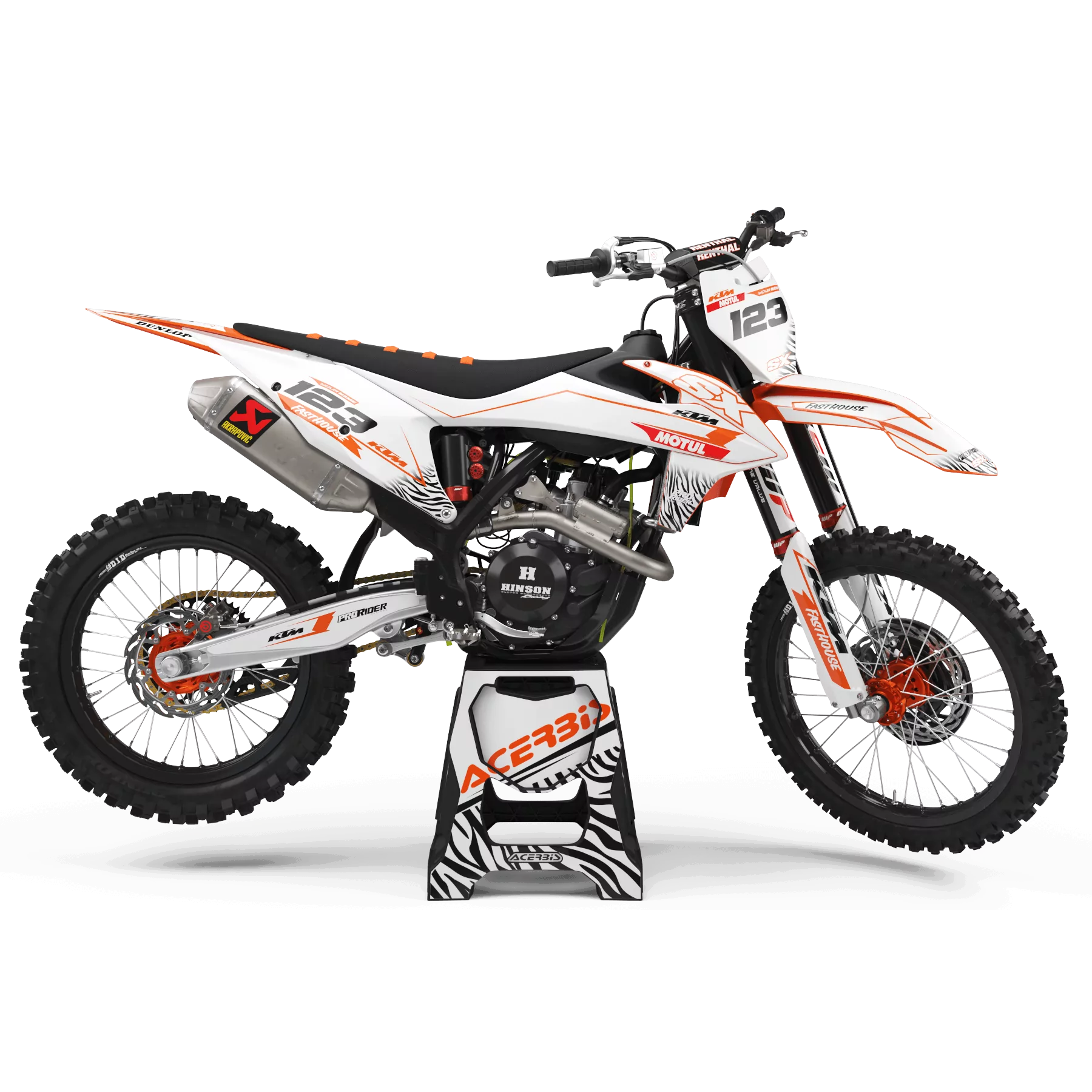 DEKOR Moto Dekor Motocross PERSO KTM MOTUL WHITE/ORANGE