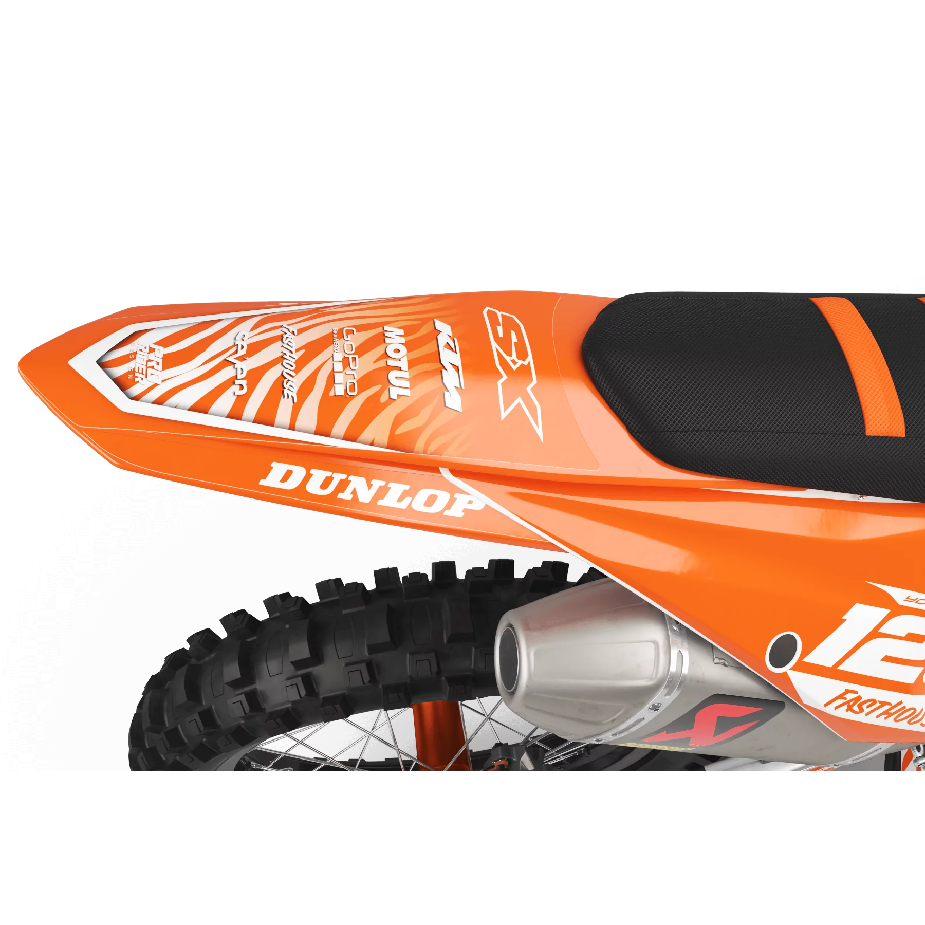 GRAPHICS kit moto Graphics Motocross PERSO KTM MOTUL ORANGE/WHITE