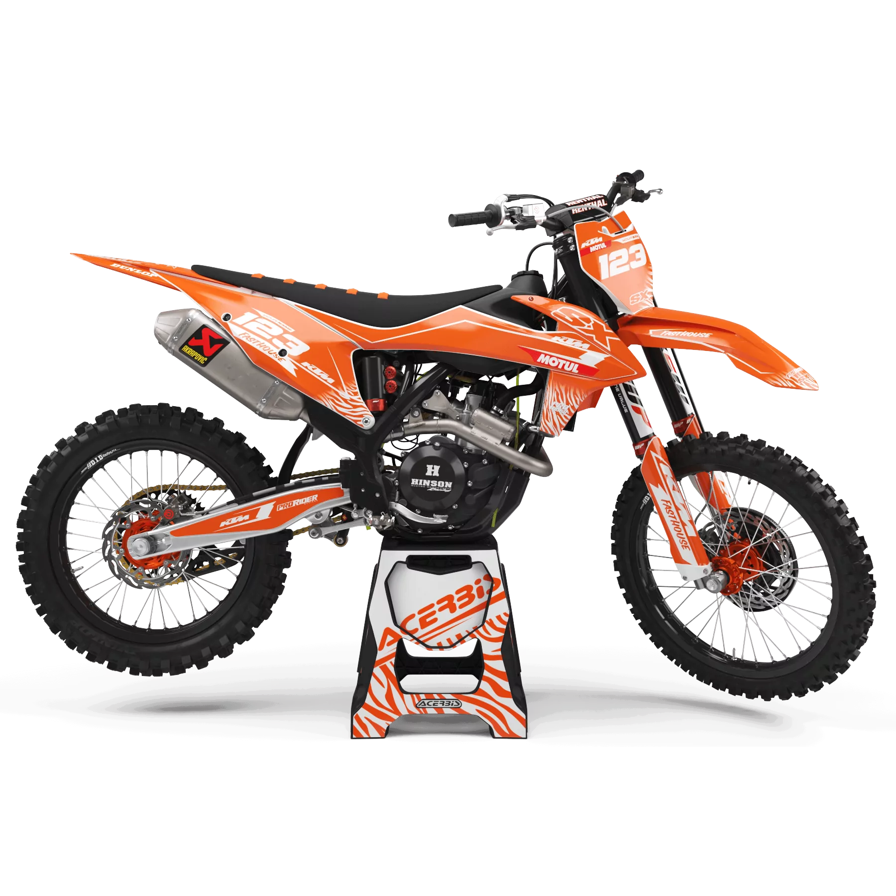 Kit adesivos moto KIT ADESIVOS Motocross PERSO KTM MOTUL ORANGE/WHITE