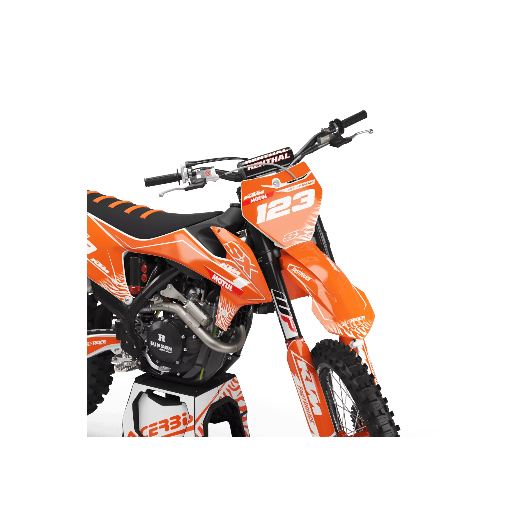 Kit adesivos moto KIT ADESIVOS Motocross PERSO KTM MOTUL ORANGE/WHITE
